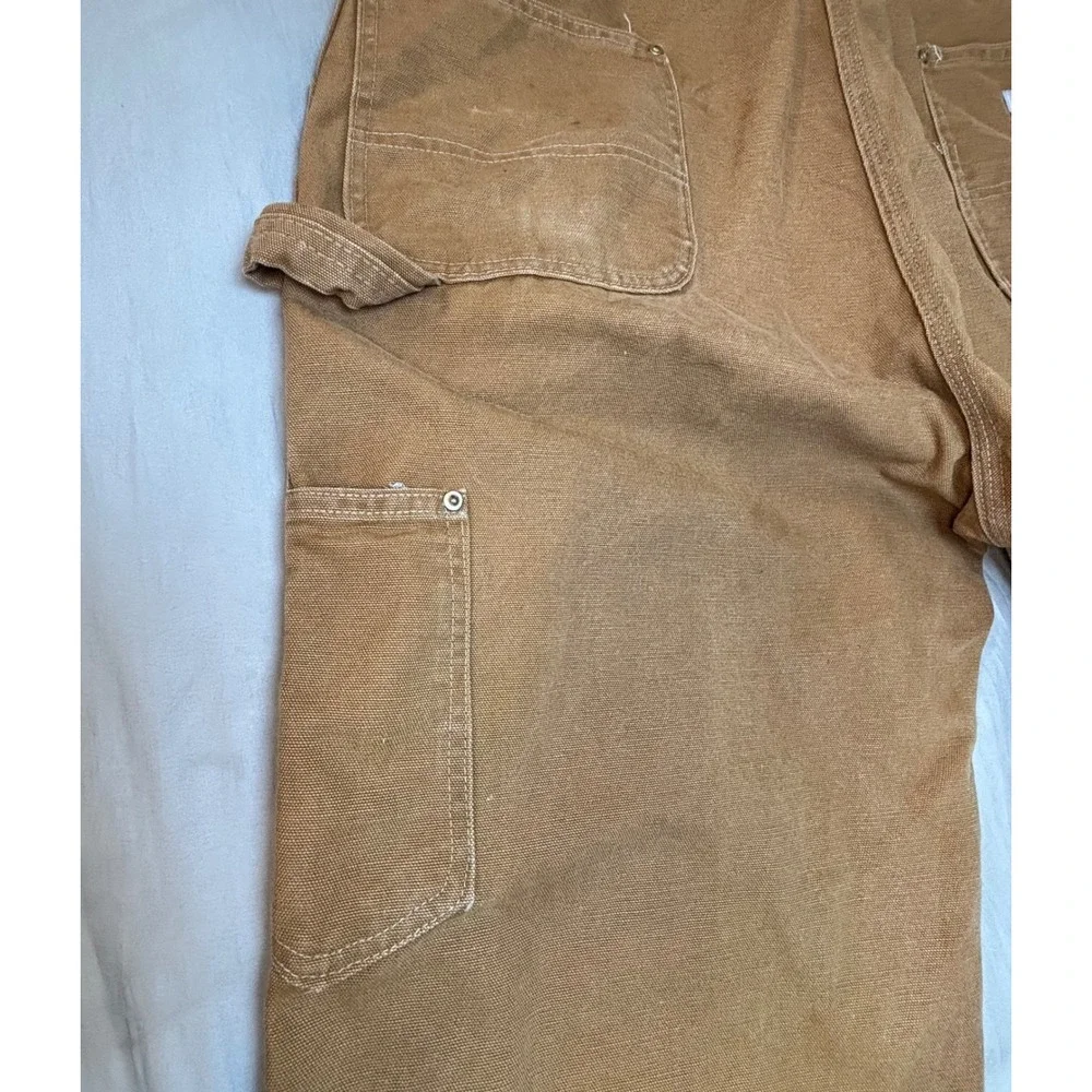 Vintage 90s Carhartt B01 Double Knee Work Pants men's 40x28 Brown Duck Canvas